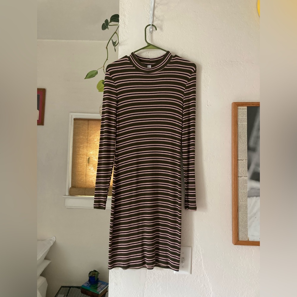 American Apparel Striped 80’s Mockneck Dress